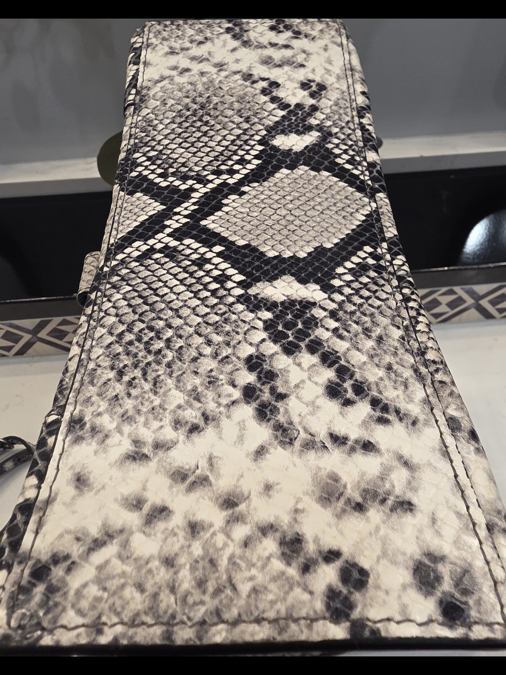 Balenciaga Black and Gray Python-Print Top Handle Satchel - Picture 14 of 17